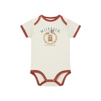 milkbarn 婴儿衣服宝宝短袖包屁衣夏季哈衣婴幼儿印花爬服