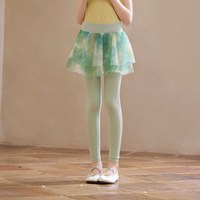 Little Naive 女童防晒渐变瑜伽裤春夏新款网纱打底裤儿童凉感长裤