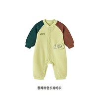 英氏 婴儿连体衣秋冬加绒摇粒绒宝宝包屁衣服哈衣新生儿春季服爬服