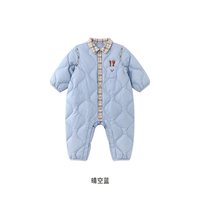 英氏 超韧绒婴儿连体衣羽绒服冬保暖防寒男童衣服哈衣