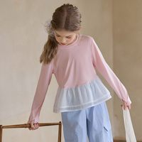 Little Naive LittleNaive女童长袖防晒T恤春季儿童拼接打底衫凉感速干防晒衣