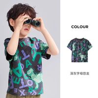 Disney baby 迪士尼童装男童夏装针织纯棉短袖T恤2026夏季新款儿童半袖上衣潮