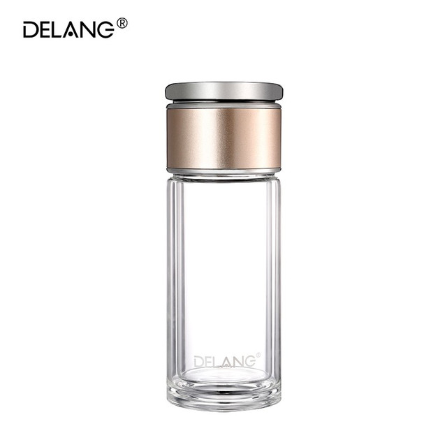 DELANG 德琅 8001 双层玻璃杯 320ml 钢本色