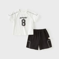 戴维贝拉 男童短袖五分裤运动套装2026夏儿童宝宝抗菌莫代尔训练服