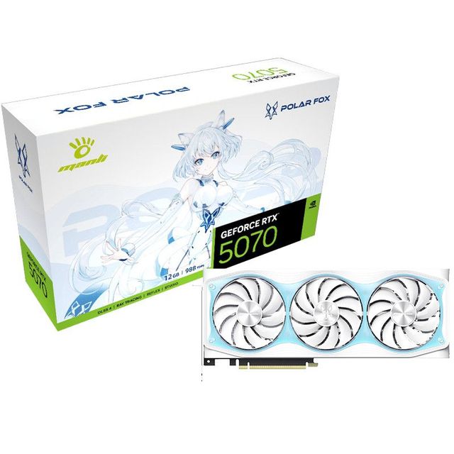万丽 RTX5070 雪狐OC 12G 白 台式电脑独立显卡