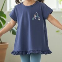 PETIT MAIN 日本直邮Petit Main 字母T恤夏季圆领套头儿童甜美短袖