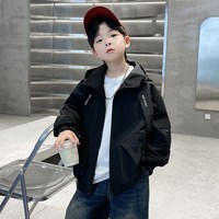 百威羊 男童外套春秋款2026新款洋气中大儿童秋装风衣加绒冲锋衣秋冬上衣