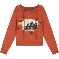  ELF SACK/妖精的口袋 复古提花 女士毛衣 连帽