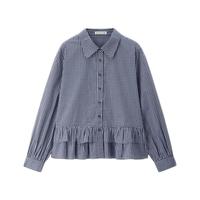 GIORDANO/佐丹奴 宽松花边格纹 女士衬衫