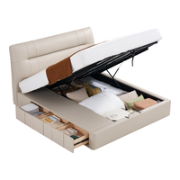  LINSY/林氏家居 三抽储物 真皮床+床头柜+释压舒睡垫 【三抽储物床】左抽屉 1.8米x2米