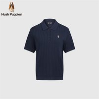 Hush Puppies/暇步士 立体绞花 女士针织短袖POLO衫
