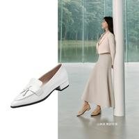 ecco 豆豆鞋女 24年夏季新款软底尖头百搭浅口乐福单鞋  型塑214283