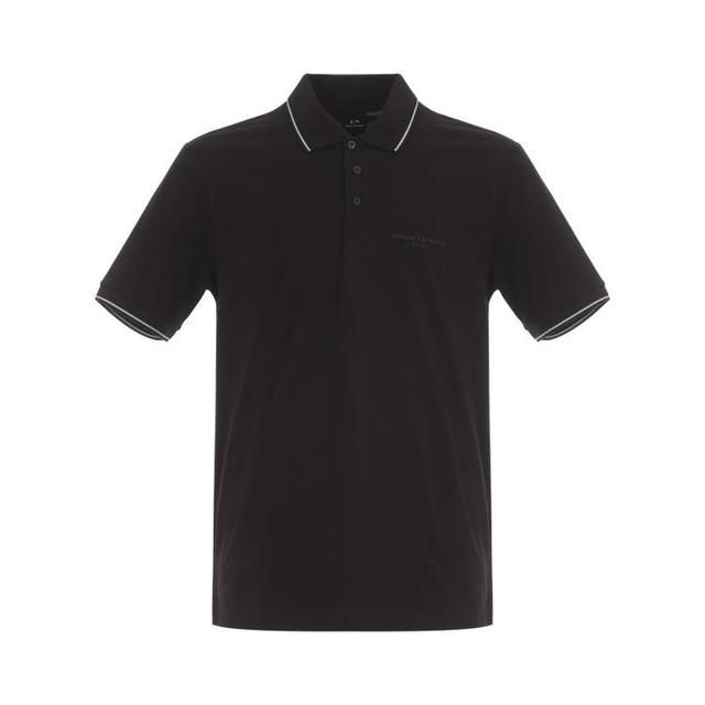 Armani Exchange 轻商务风男式上衣翻领短袖侧开叉Polo衫