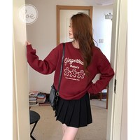 TONLION/唐狮 百搭 卫衣 083款/酒红色 M