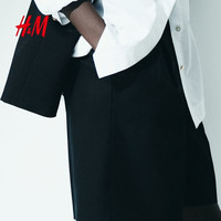  H&M 亚麻混纺 女士西装短裤