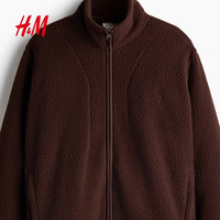 H&M 冬季女装泰迪绒运动外套