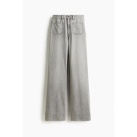H&M 夏季女装高腰阔腿牛仔裤 1289664