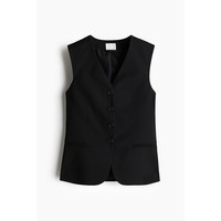 H&M 夏季女装梭织修身V领西装马甲 1264528