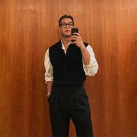  我是大卫 复古轻熟风 男士针织马甲