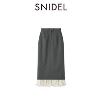 SNIDEL 2025秋冬 女士通勤百褶花边下摆高腰直筒半身裙 SWFS255102