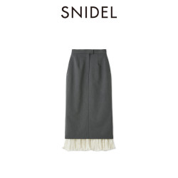 SNIDEL 2025秋冬 女士通勤百褶花边下摆高腰直筒半身裙 SWFS255102