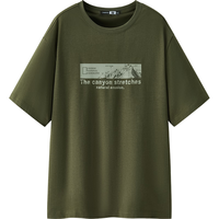  Semir/森马 中国国家地理系列 男士短袖T恤 XL 土灰绿A41908