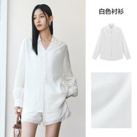  PEACEBIRD/太平鸟 法式花边门襟 女士衬衫 短裤