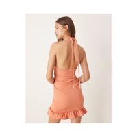 asos 挂脖心形褶皱 女士连衣裙