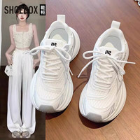 SHOEBOX 老爹鞋女春夏新款透气网面软底小白跑步运动鞋学生