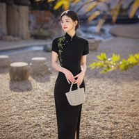 红舍 女士改良长款旗袍 HS250490