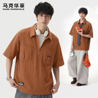  MARK FAIRWHALE/马克华菲 冲孔工艺拼接 男士短袖POLO衫
