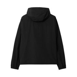 BURBERRY 男士黑色锦纶马术骑士图案连帽夹克
