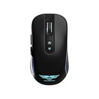 NEWMEN 新贵 GW6 鼠标  双模 充电鼠标 RGB发光 5000DPI 黑色