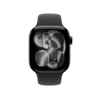 Apple Watch Series 11 智能手表 GPS版 42mm 亮黑色铝金属表壳 黑色运动型表带 M/L