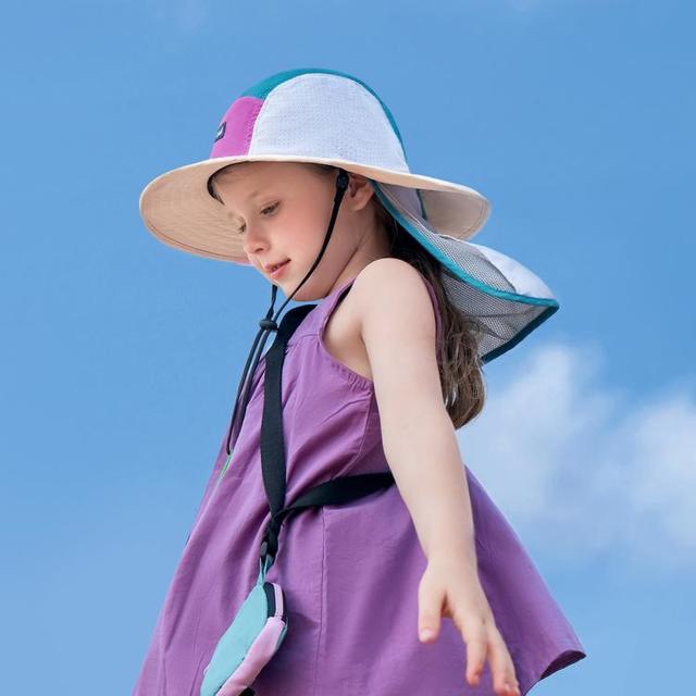 kk树 儿童防晒帽男女童遮阳帽防紫外线便携