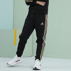 adidas 休闲舒适收腿裤子男童女童同款秋季运动长裤