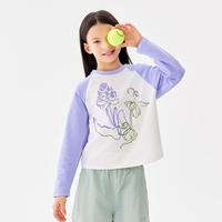 马拉丁 童装儿童T恤26春夏装新款女大童复古撞色插肩长袖T恤