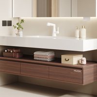  HUIDA/惠达 岩板无缝 浴室柜组合 洗漱台 岩板无缝实木洗手台 洗漱盆
