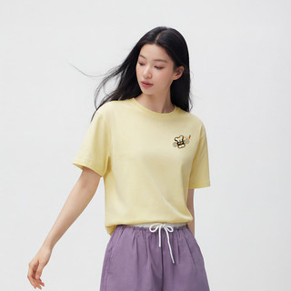  Semir/森马 纯棉毛绒立体刺绣 女士短袖T恤