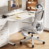 黑白调 坐深调节 人体工学椅+麦肯基4D腰托+360°联动扶手+3D颈枕 P2Pro+二代霜白