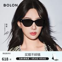 暴龙 太阳镜 2024潮流猫眼眼镜宽腿墨镜男板材偏光女 BL3195 C10-经典黑-偏光款