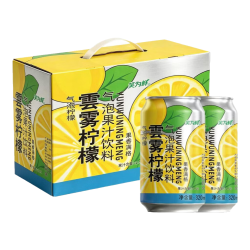 笑为鲜 云雾柠檬气泡果汁夏季解渴果汁饮料 云雾柠檬气泡果汁320ml*6罐9.88元