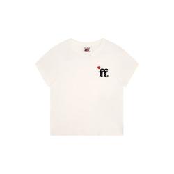 F426 logo植绒印花 女士T恤