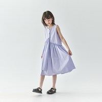 棵初 2026夏季新款亲子中大女童纯棉无袖连衣裙木耳边宽松仙女裙
