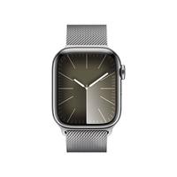 苹果 Apple Watch Series 9 智能手表GPS + 蜂窝款41毫米银色不锈钢表壳银色米兰尼斯表带 MRJV3CH/A