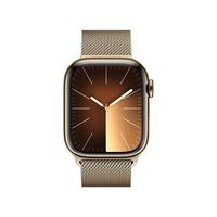 苹果 Apple Watch Series 9 智能手表GPS + 蜂窝款41毫米金色不锈钢表壳金色米兰尼斯表带 MRJY3CH/A