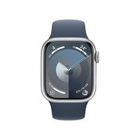 Apple 苹果 Watch Series 9 智能手表 GPS+蜂窝网络款 41mm 银色铝金属表壳 风暴蓝色橡胶表带 S/M MRJL3CH/A