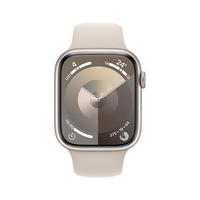Apple 苹果 Watch Series 9 智能手表 GPS+蜂窝网络款 45mm 星光色铝金属表壳 星光色橡胶表带 S/M MRP13CH/A