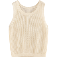  TOYOUTH/初语 镂空设计 女士针织背心 米杏色 M