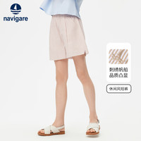  navigare/纳维凯尔 纯棉 女童短裤 【纯棉短裤】咖白 140